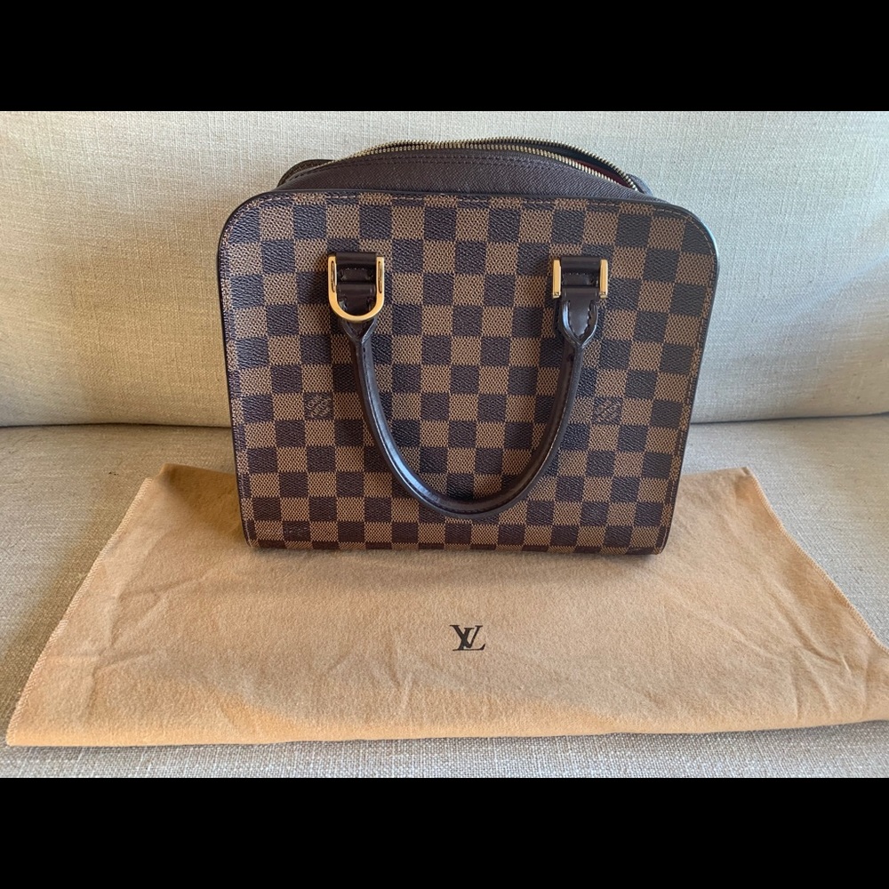 Vintage Louis Vuitton square tote in Damier Eben